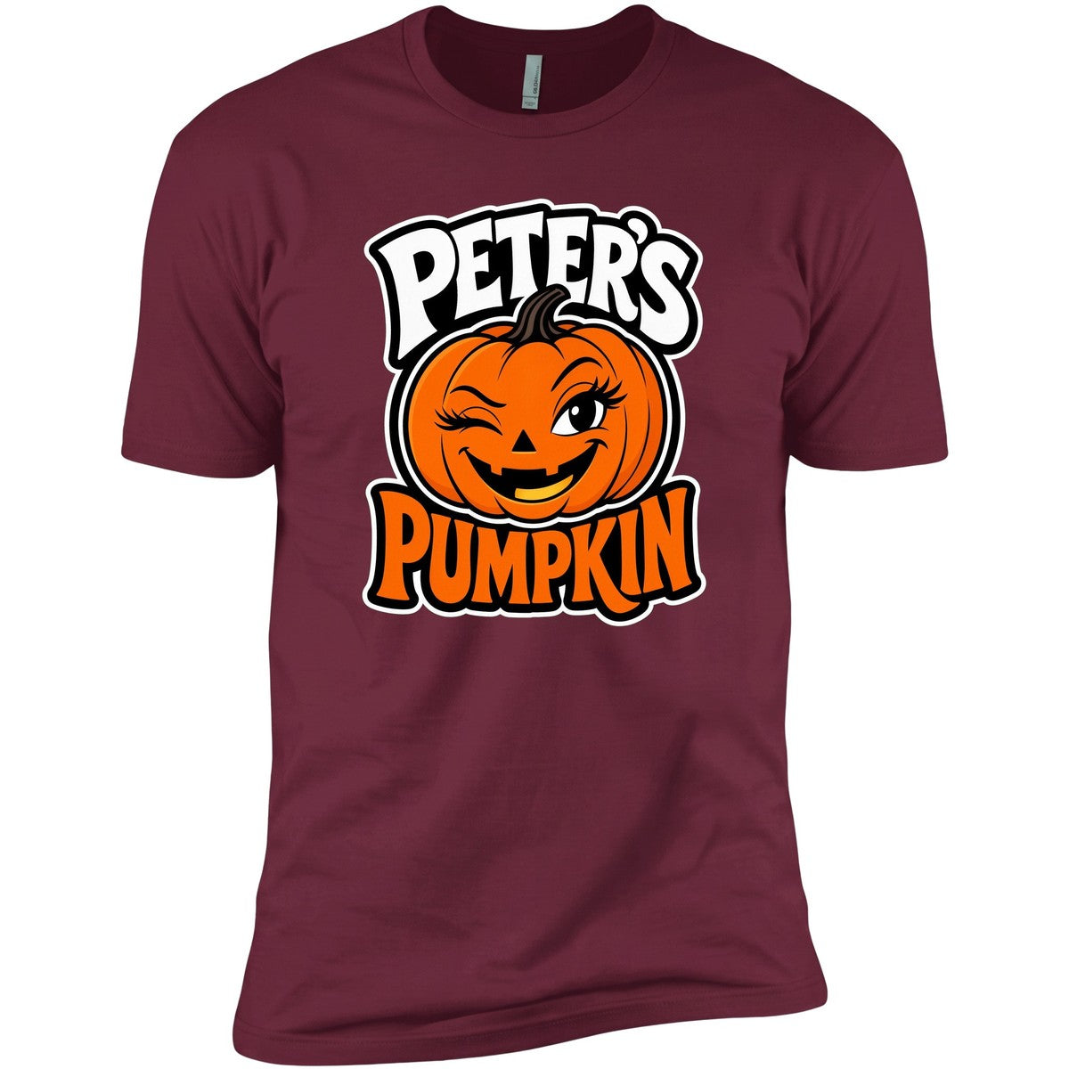 Peter's Pumpkin tee in Maroon