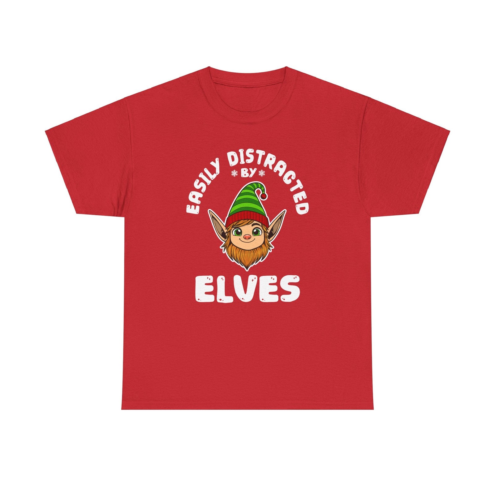 easily distracted by Elves Unisex Cotton Tee