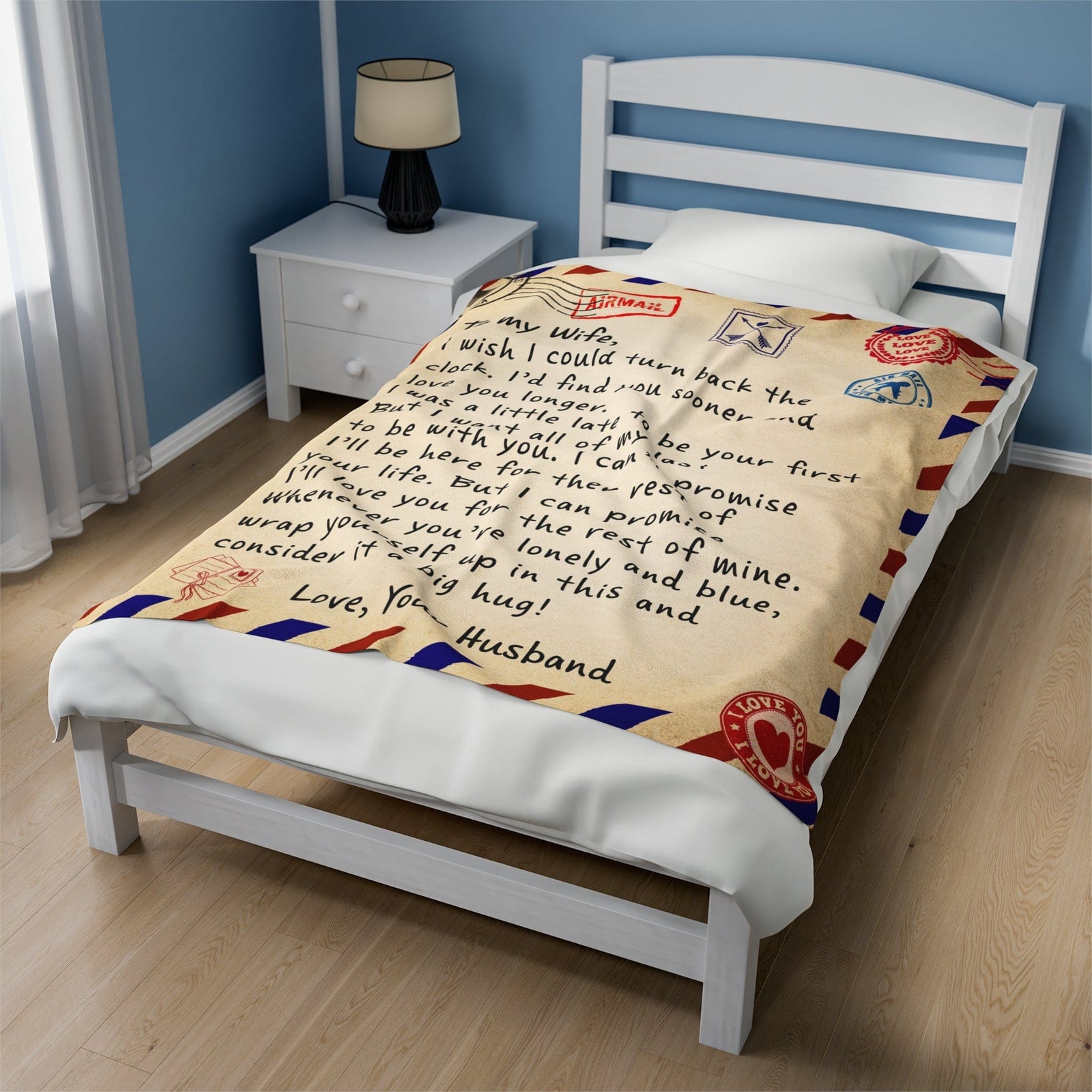 To My Wife Velveteen Plush Blanket