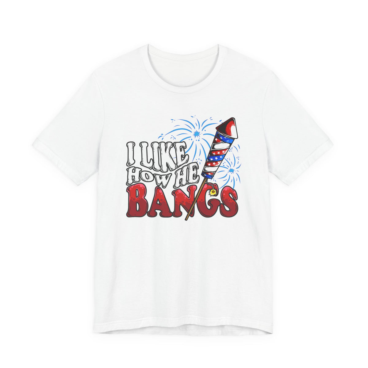 I Like How He Bangs White Deluxe Tee