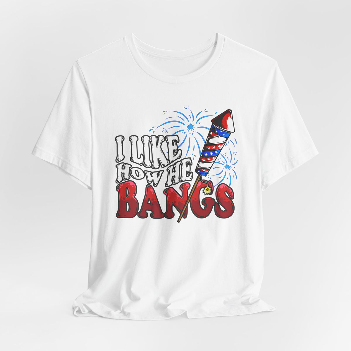 I Like How He Bangs White Deluxe Tee