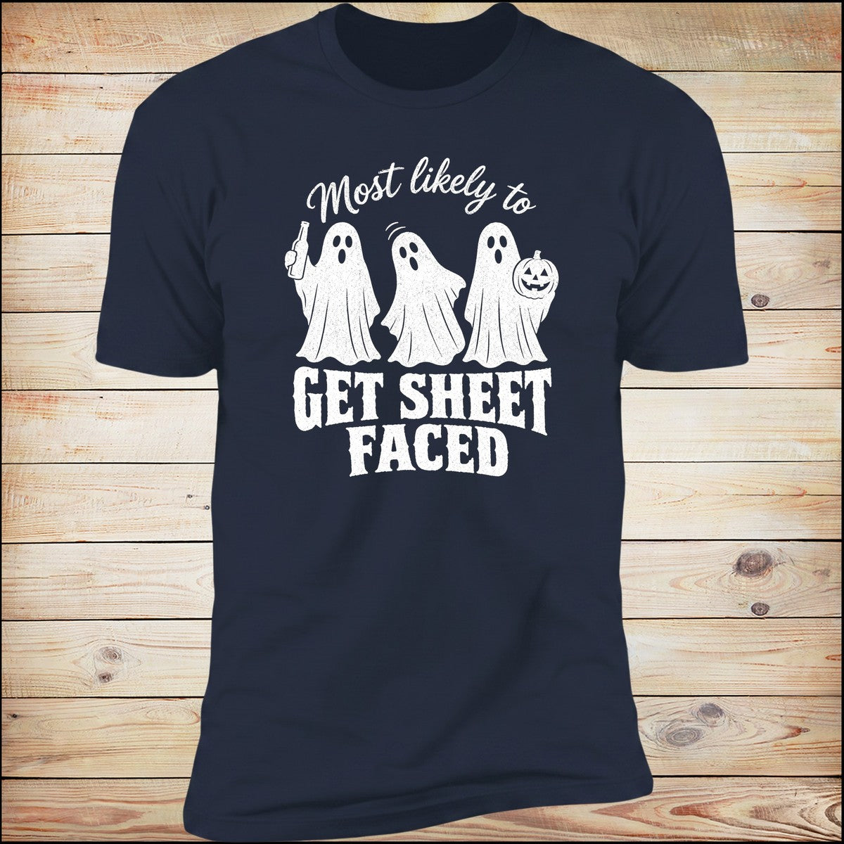 Get Sheet Faced Halloween tee in Navy
