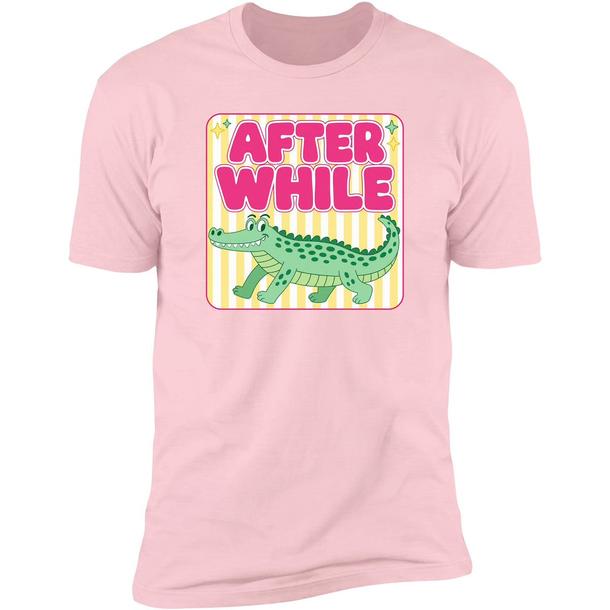 After While crocodile tee, Light Pink