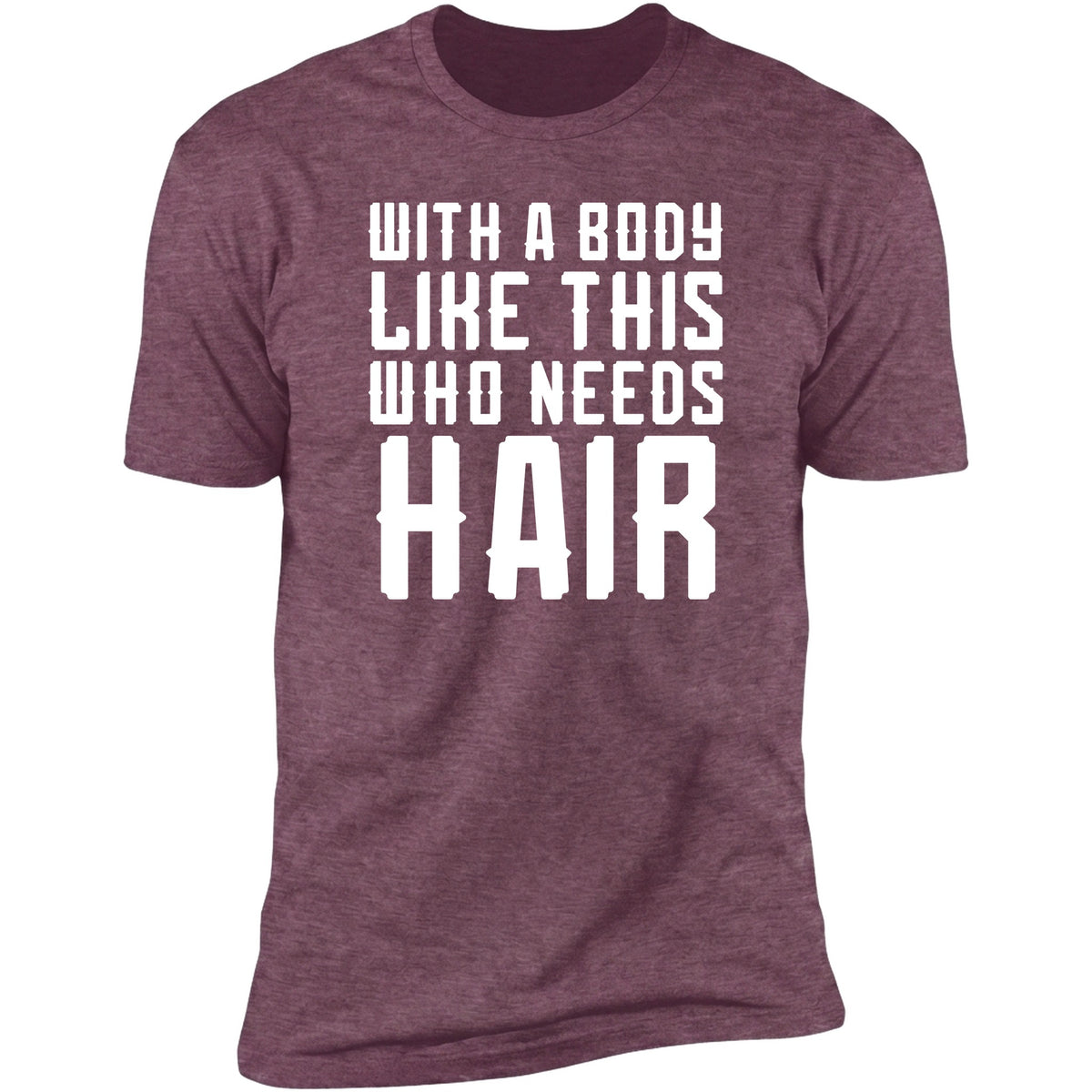 Heather Maroon tee front