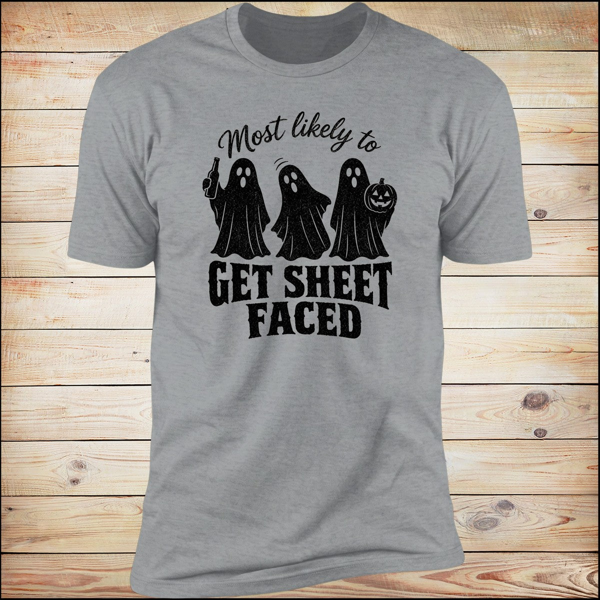 Get Sheet Faced Halloween tee in Sport Grey
