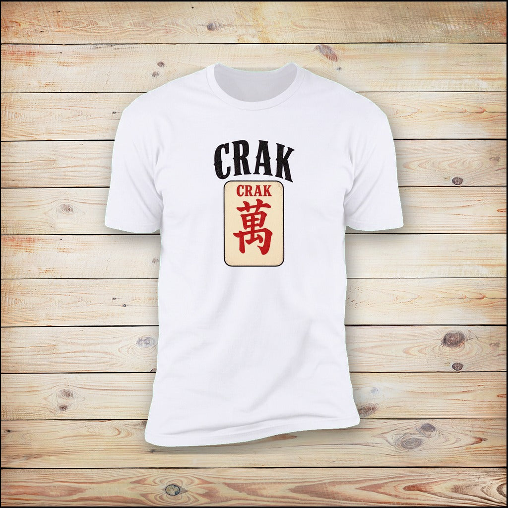CRAK mahjong tee on wood
