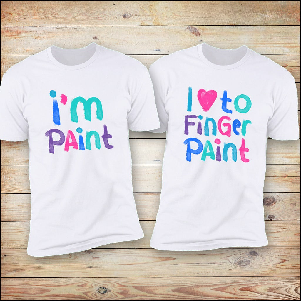 I'm Paint and I Love To Finger Paint matching couples tees pair