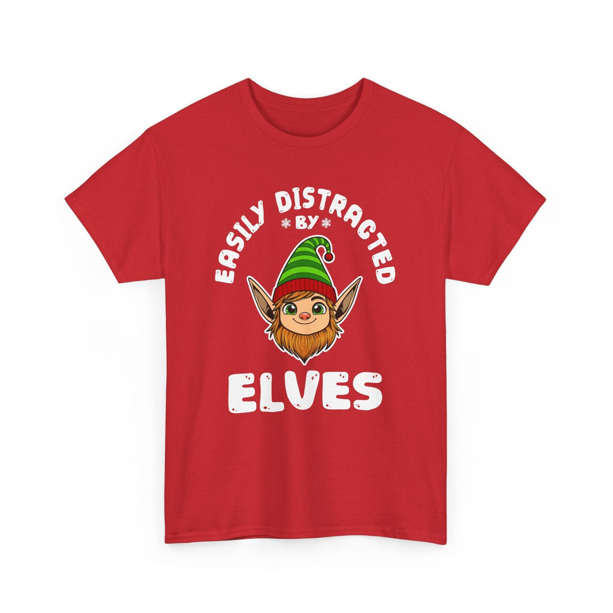 easily distracted by Elves Unisex Cotton Tee