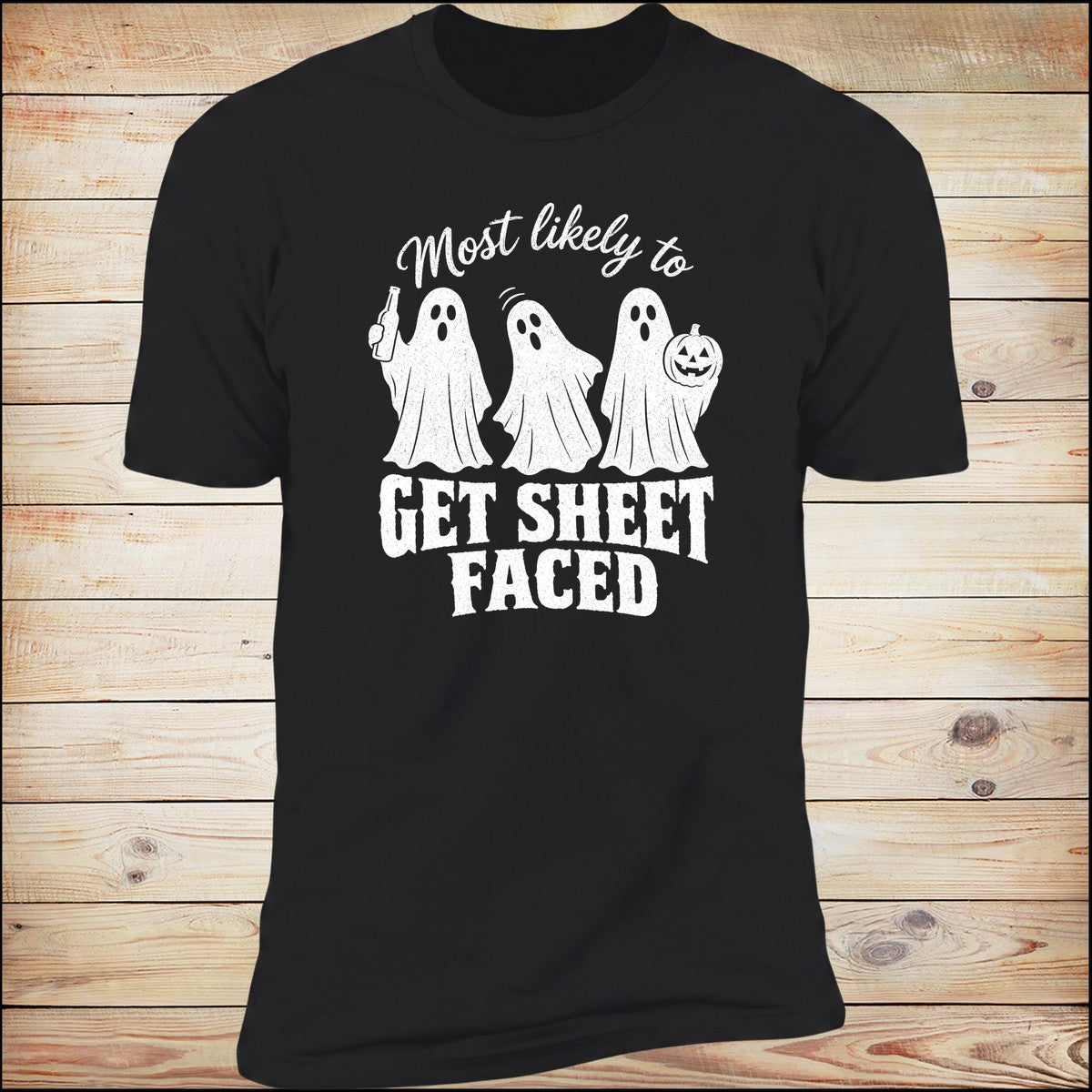 Get Sheet Faced Halloween tee in Black