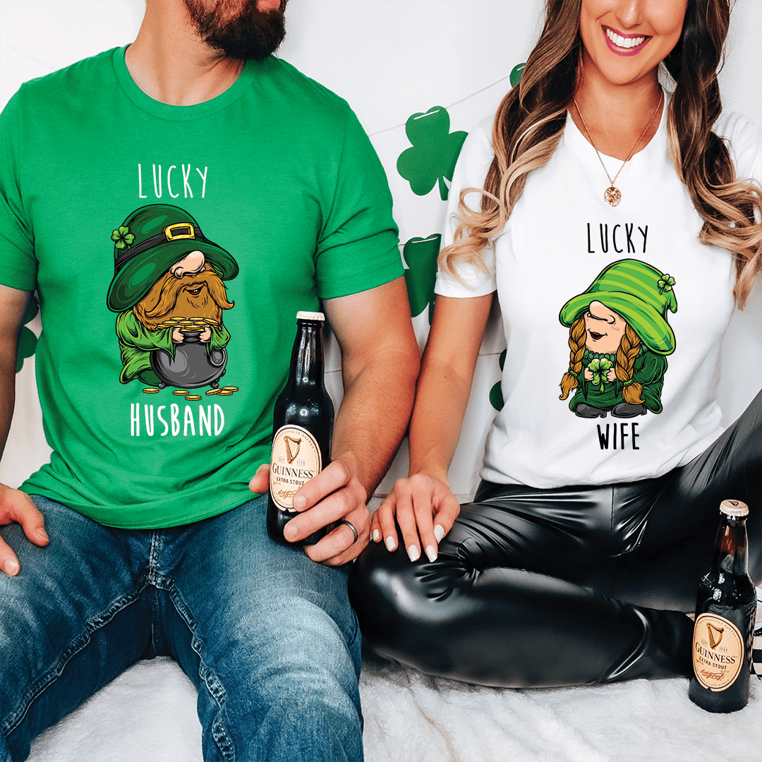 Lucky Husband &amp; Lucky Wife St. Patrick day Drinking Shirt