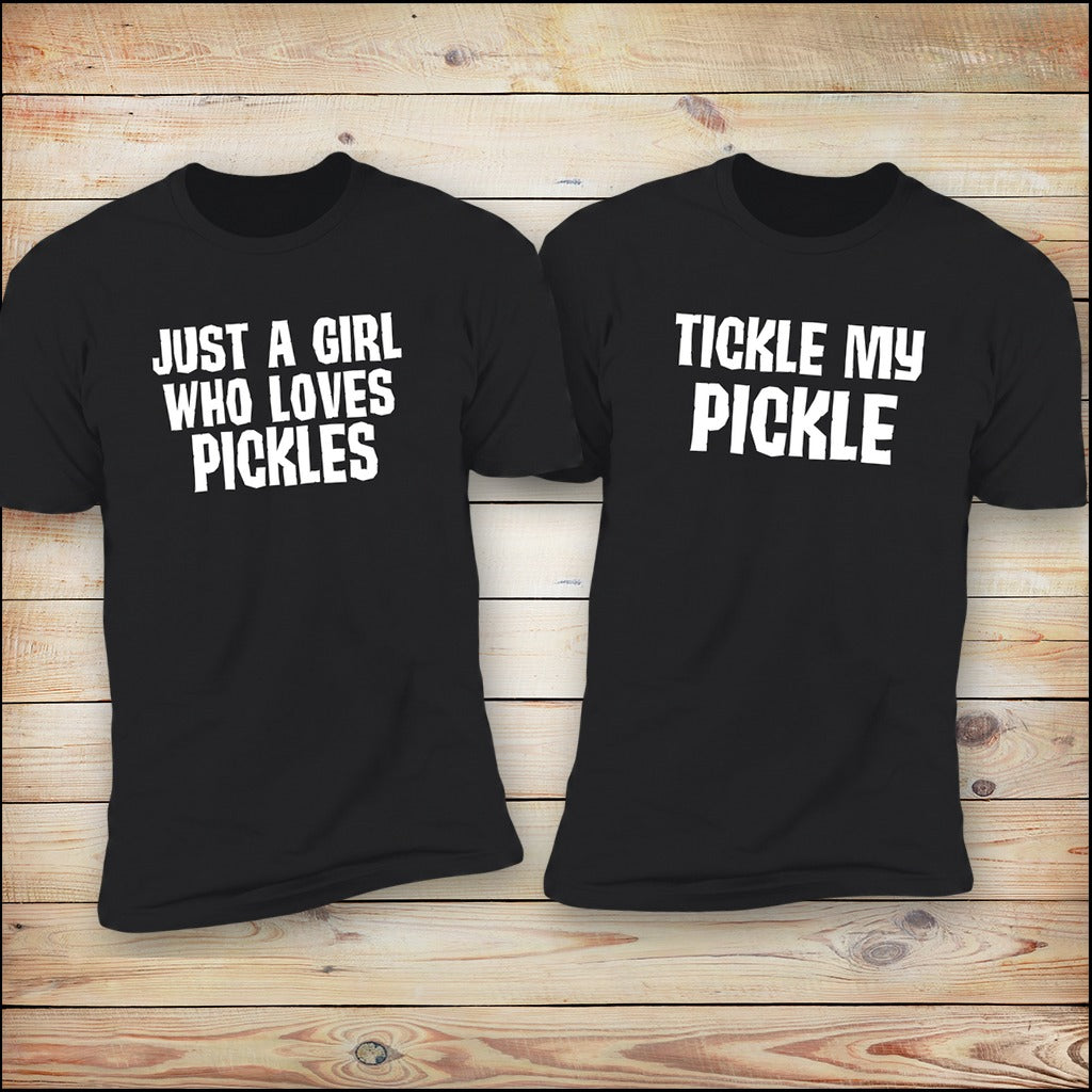 Just A Girl Who Loves Pickles matching couples shirts