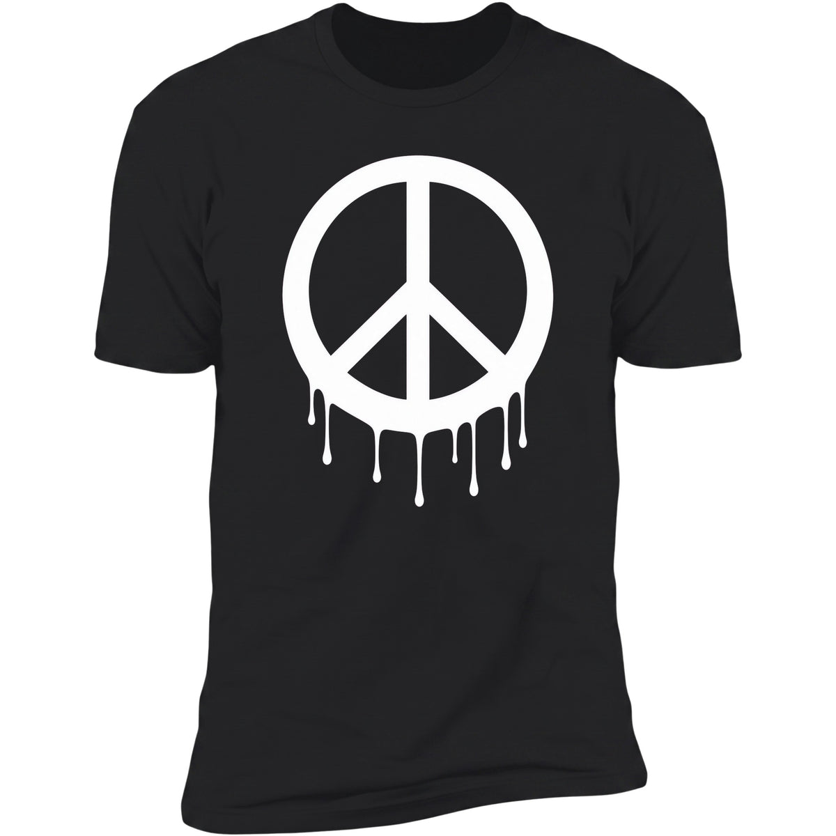 Peace Sign Drip Black tee front