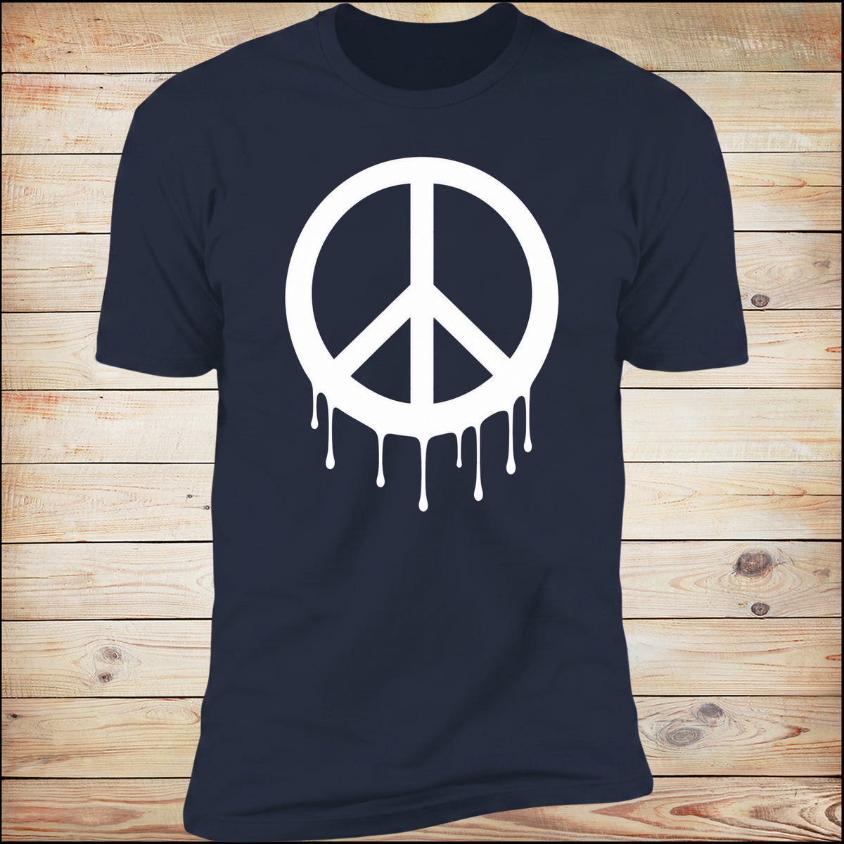 Peace Sign Drip Navy tee