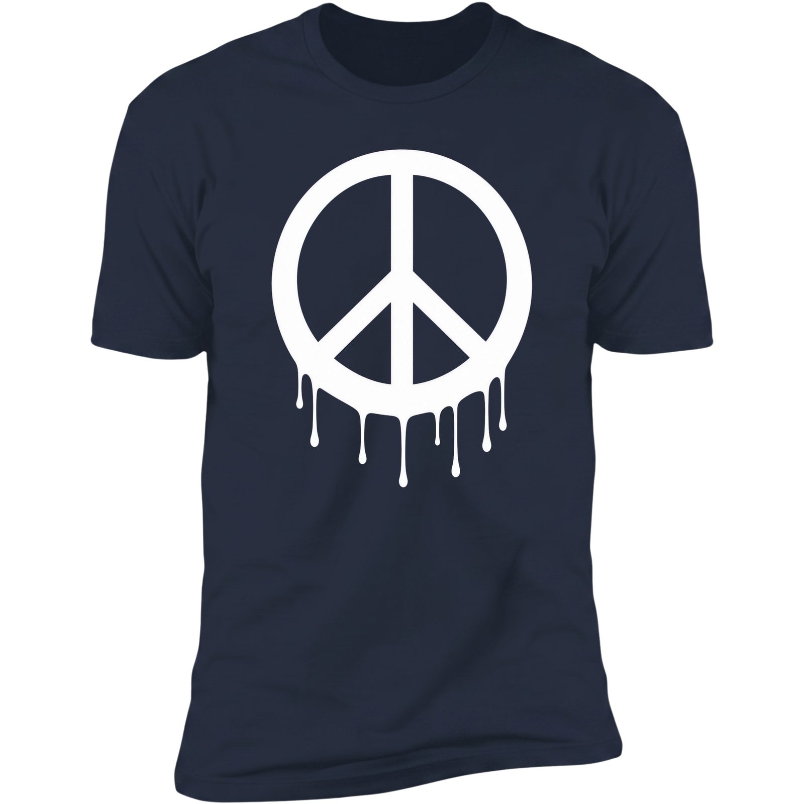 Peace Sign Drip Navy tee front