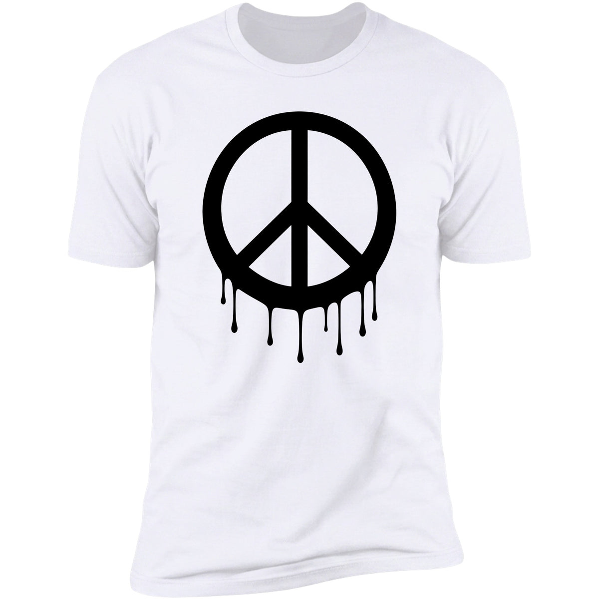 Peace Sign Drip White tee front