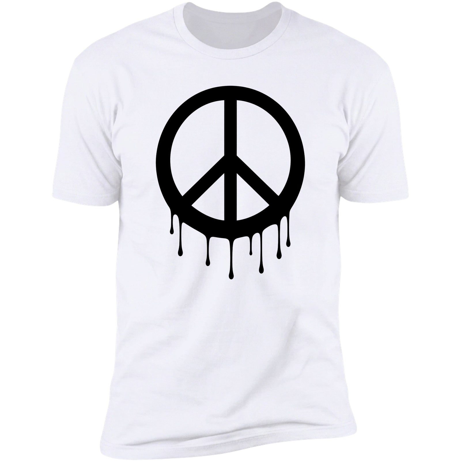 Peace Sign Drip White tee front
