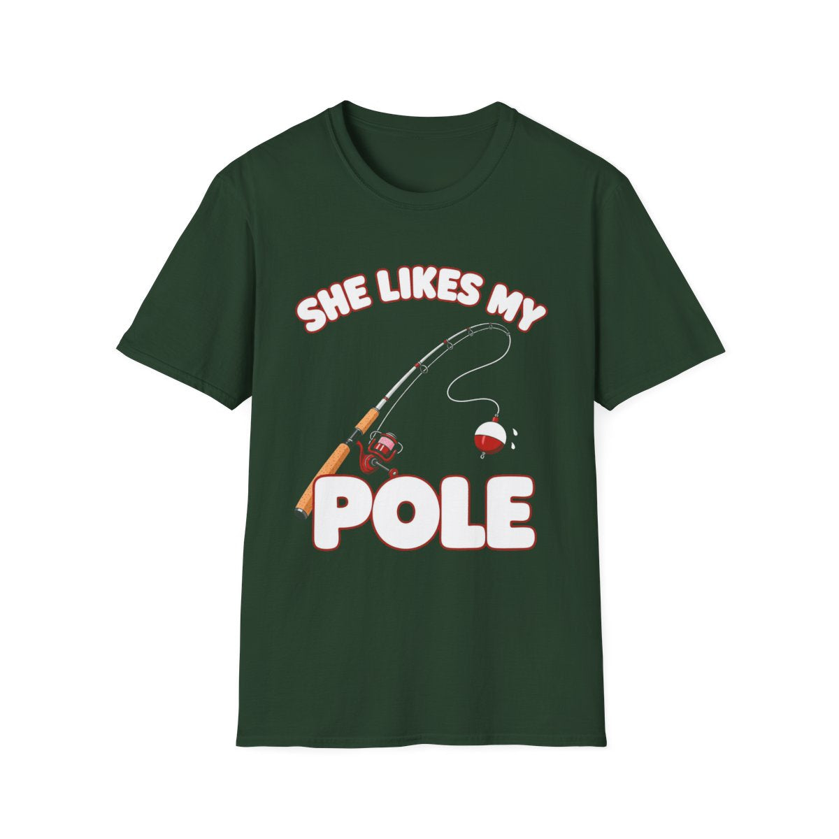She Likes My Pole halftone tee, Forest Green, front