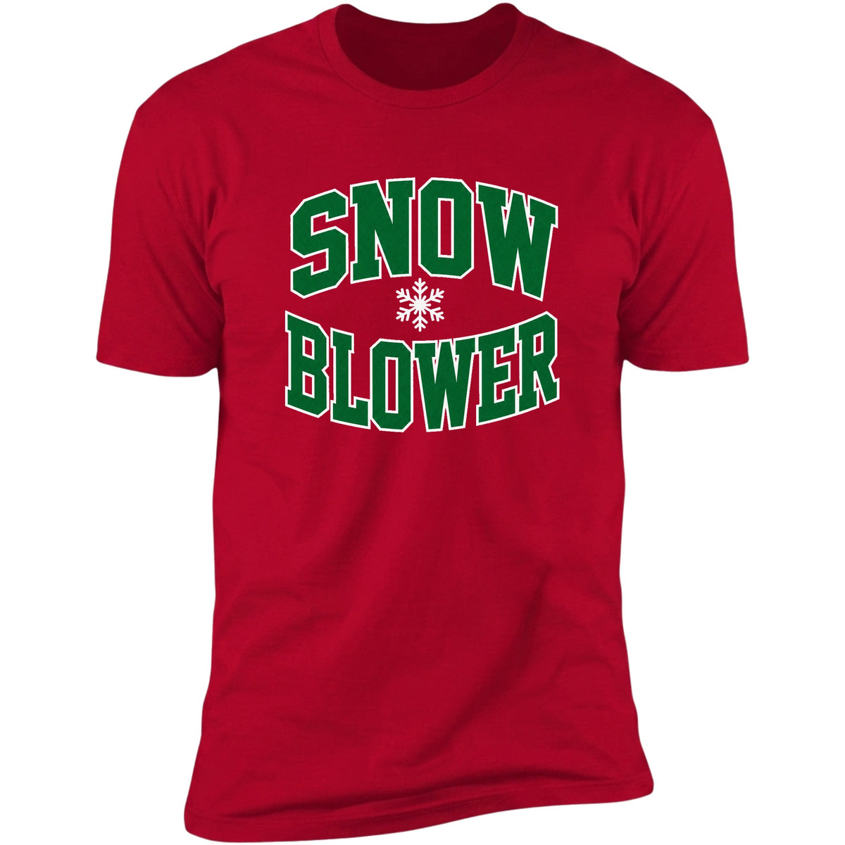 Snow Blower varsity Christmas couples tee
