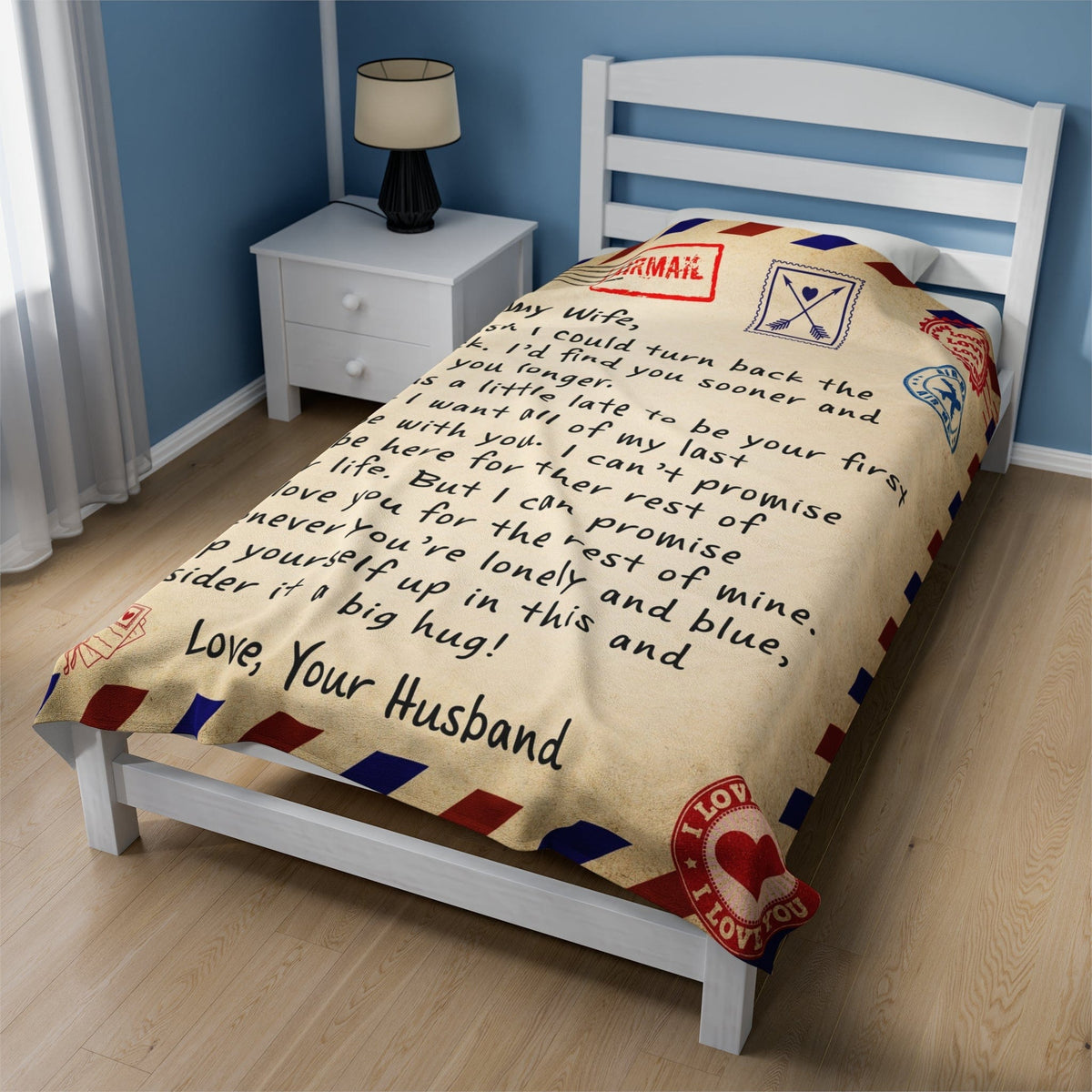 To My Wife Velveteen Plush Blanket
